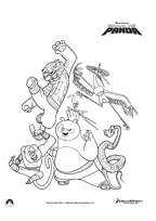 coloriage kung fu panda tous les ninjas